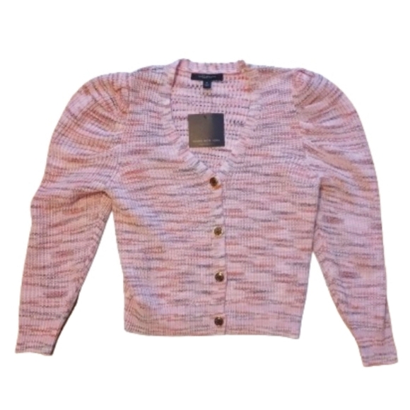 NWT Marc New York Button Up Puff Sleeve Sweater Size Medium - Picture 1 of 13